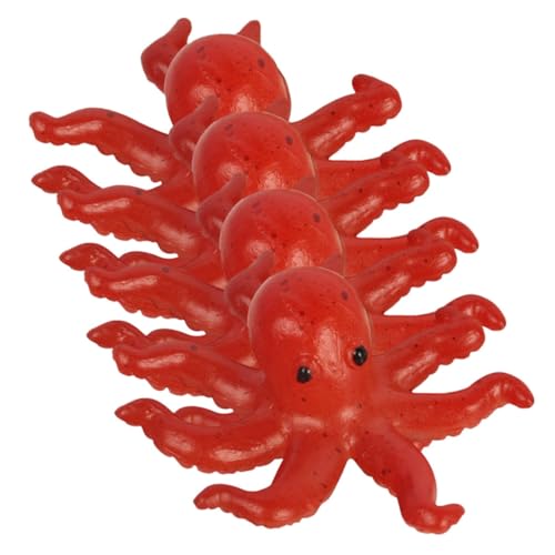 WESIEVYA 4 Stück Teiliges Realistische Octopus Figuren aus PVC Detailgetreue Mini Modelle für Tischdekoration DIY Landschaftsgestaltung für Heimdekoration von WESIEVYA
