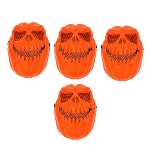 WESIEVYA 4 Stücke Skeleton Masken Chic Schädelmasken Halloween Performance Prop Party (orange) von WESIEVYA