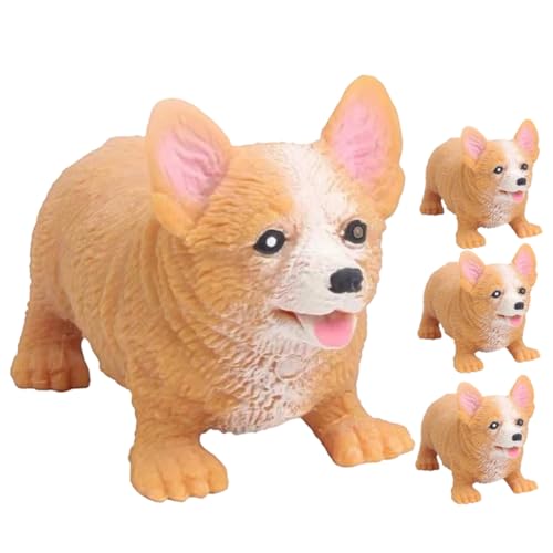 WESIEVYA 4 Teiliges Spielzeug, Dehnbares Spielzeug Gegen Angst, Partygeschenke, Sensorisches Spielzeug, Stressspielzeug Für Erwachsene, Cartoon Hund, Tierspielzeug, Hundeform Spielzeug, von WESIEVYA
