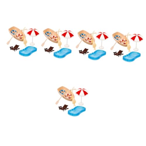 WESIEVYA 5 Sets Pool Spielzeug Set, Mini Modell, Miniatur, Miniatur Modell, Mini Schwimmbad, Mini Szene, Miniatur Lounge Sessel Modell, Mini, Schwimmbecken, Mini Schwimmbecken von WESIEVYA