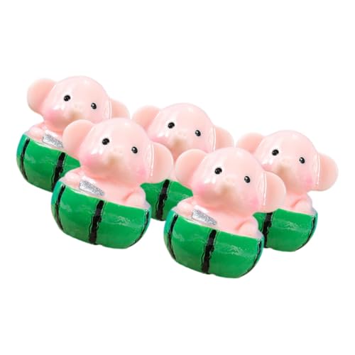 WESIEVYA Miniatur-elefantenfigur Wassermelonen-Thema 5er-Pack Gartenstatue Tiermodell für Die Inneneinrichtung von WESIEVYA