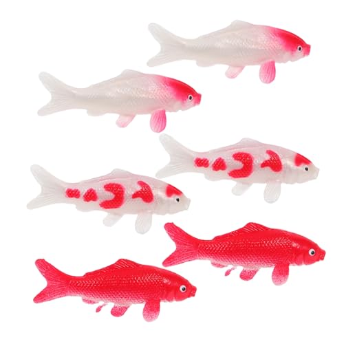WESIEVYA 6 Mini-koi-fischfiguren – 4,5 cm Große Künstliche Schwimmende Goldfisch-Ornamente, Winzige Miniatur-Karpfen-skulpturen Für Die Aquarium-Dekoration, Aquarium-zubehör WESIEVYA 6 Mini-koi-fischfiguren – 4,5 cm Große Künstliche Schwimmende Goldfisch-Ornamente, Winzige Miniatur-Karpfen-skulpturen Für Die Aquarium-Dekoration, Aquarium-zubehör von WESIEVYA