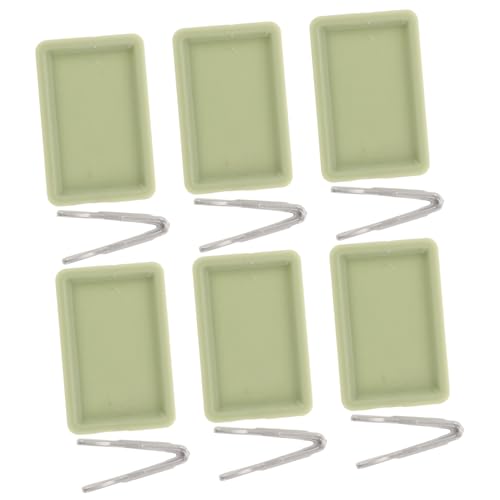 WESIEVYA 6 Sätze Teiliges Miniatur Backblech mit Zange Puppenhaus Zubehör Mini Serviertablett für Detailreiche Puppenhaus Küche DIY Bastelset von WESIEVYA