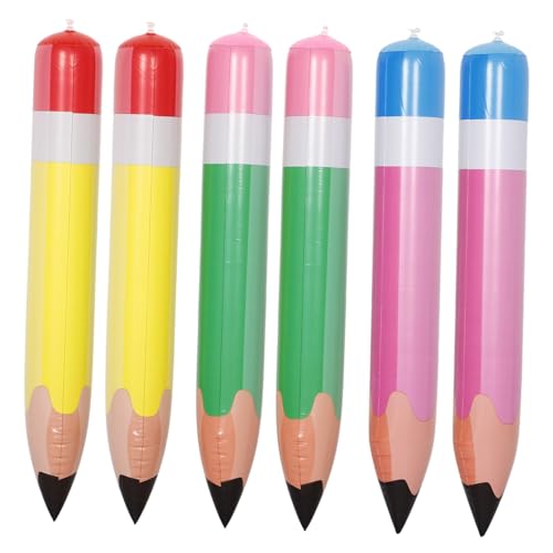 WESIEVYA 6 Stück Aufblasbare Bleistift Deko Leichte PVC Riesenstifte Farbenfrohe Schulanfang Dekoration für Klassenzimmer Geburtstag Einfach Aufzublasen und Transportieren WESIEVYA 6 Stück Aufblasbare Bleistift Deko Leichte PVC Riesenstifte Farbenfrohe Schulanfang Dekoration für Klassenzimmer Geburtstag Einfach Aufzublasen und Transportieren von WESIEVYA