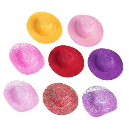 WESIEVYA 6 Stück Mini Cowboyhüte, Mini Hüte Für Partys, Kleine Hüte, DIY Mini Hüte, Austauschbare Miniatur Hüte, Hut Für Haustiere, DIY Puppenhüte, Puppenhüte Für Partys, Miniatur Hüte Für von WESIEVYA