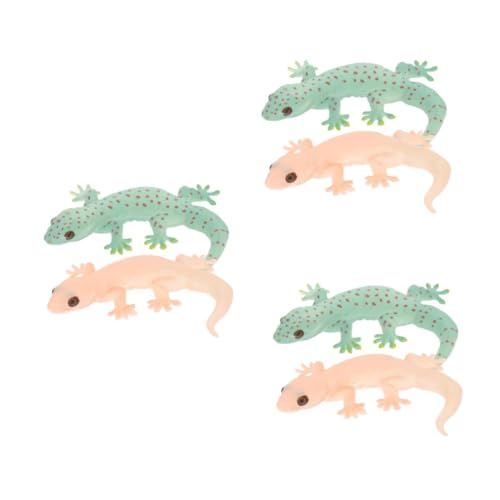 WESIEVYA 6 Stück Simulation Gecko Simulation Tierfigur Eidechsenspielzeug Eidechsenskulptur Eidechsenfigur Modell Simulation Tiermodell Lebensechte Eidechsenstatue Kleine Eidechsenfiguren von WESIEVYA