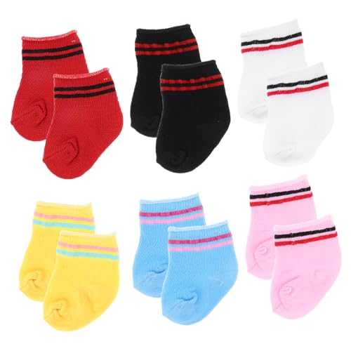 WESIEVYA 6Paare Puppensocken aus Baumwolle für Mädchenpuppen Bezaubernde Designs Langlebig und Elastisch Vielseitiges Puppenzubehör für Kreative Outfits und Stylische WESIEVYA 6Paare Puppensocken aus Baumwolle für Mädchenpuppen Bezaubernde Designs Langlebig und Elastisch Vielseitiges Puppenzubehör für Kreative Outfits und Stylische von WESIEVYA