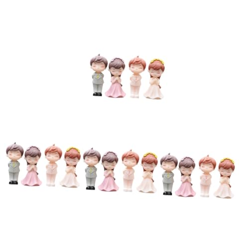 WESIEVYA 8 Paar Paar Puppen Ornamente, Kleine Hochzeitsbasteleien, Cartoon Paar Figuren, Valentinstags, Kleine Braut Bräutigam Modelle, Hochzeit, Entzückende Kuchenpuppen, Kuchendekor WESIEVYA 8 Paar Paar Puppen Ornamente, Kleine Hochzeitsbasteleien, Cartoon Paar Figuren, Valentinstags, Kleine Braut Bräutigam Modelle, Hochzeit, Entzückende Kuchenpuppen, Kuchendekor von WESIEVYA