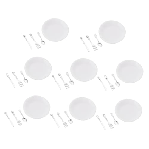 WESIEVYA 8 Sätze Miniatur Geschirr Set Teiliges Besteck und Teller Set für Puppenhäuser Hochwertige Miniaturtableware für DIY und Dekoration WESIEVYA 8 Sätze Miniatur Geschirr Set Teiliges Besteck und Teller Set für Puppenhäuser Hochwertige Miniaturtableware für DIY und Dekoration von WESIEVYA