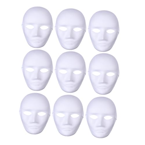 WESIEVYA 9 Teilige Papierzellstoffmaske, Weiße Maske, Halloween Maskenballmaske, Weiße Maske Zum Dekorieren, DIY Papiermasken, Blankomasken Zum Dekorieren, Blankomaske Für Cosplay Partys, WESIEVYA 9 Teilige Papierzellstoffmaske, Weiße Maske, Halloween Maskenballmaske, Weiße Maske Zum Dekorieren, DIY Papiermasken, Blankomasken Zum Dekorieren, Blankomaske Für Cosplay Partys, von WESIEVYA