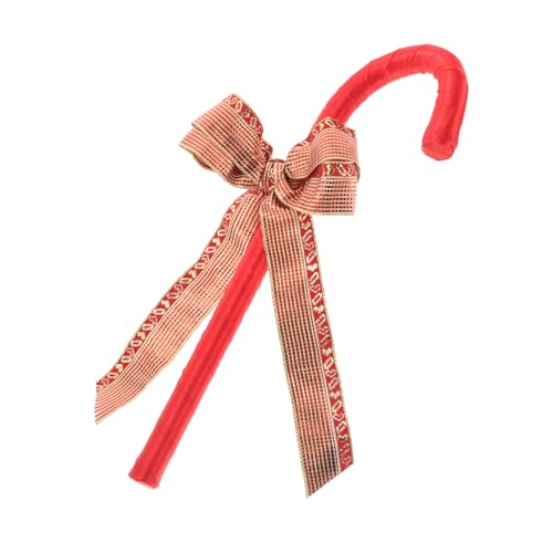 WESIEVYA Exquisite Handwerkskunst Krücke mit Schleife Vielseitige Foto-Requisite Stab Kostüm-spazierstock Weihnachts-anziehkrücke für Festliche Anlässe von WESIEVYA
