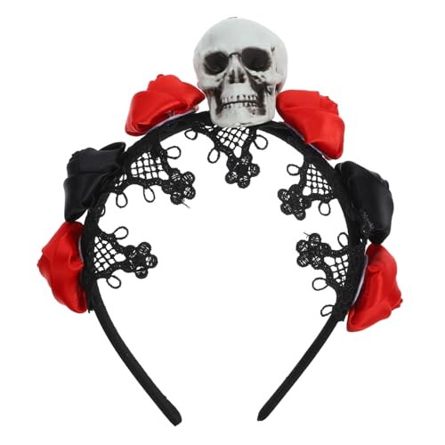WESIEVYA Braut Stirnband Maskerade-haarband Halloween-haarschleife Neuartiges Haarband Zombie-braut-schleier Make-up-stirnband Gefälschtes Rosenstirnband Stirnbänder Plastik Black von WESIEVYA