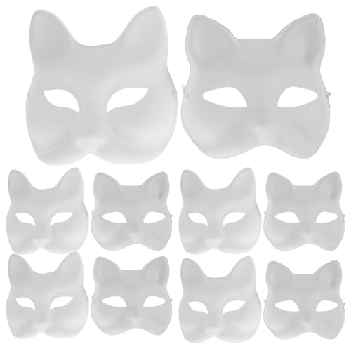 WESIEVYA Halloween Maske Tier Halbe Katze Masken Katze Maske Blank Halbe Tier Cosplay von WESIEVYA