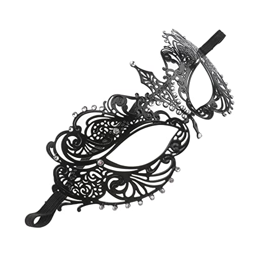 WESIEVYA Damen Metal Maske Mit Kristallen Elegante Venezianische Maske Für Karneval Halloween Kostümparty Luxuriö Schwarze Augenmaske Aus Mit Funkelnden Verzierungen WESIEVYA Damen Metal Maske Mit Kristallen Elegante Venezianische Maske Für Karneval Halloween Kostümparty Luxuriö Schwarze Augenmaske Aus Mit Funkelnden Verzierungen von WESIEVYA