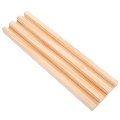 WESIEVYA Domino Aufbewahrungsregal, DIY Domino Ständer Aus Holz, Ausstellungsständer Aus Holz, Domino Karten Basen, Domino Halter Für Den Schreibtisch, Domino Zubehör, Domino Basen Aus von WESIEVYA
