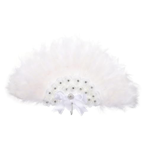 WESIEVYA Federfächer Handfächer Hochzeit Vintage Asiatische Deko Leicht Tragbar Schönes Accessoire für Tanz Party Bühne Geschenk WESIEVYA Federfächer Handfächer Hochzeit Vintage Asiatische Deko Leicht Tragbar Schönes Accessoire für Tanz Party Bühne Geschenk von WESIEVYA
