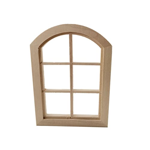 WESIEVYA Fenster leer Fensterdekoration Mini-Zubehör für Puppen Miniatur-Ornamente Bauernhaus Puppenstubenmöbel Puppenmöbel bastelzeug handwerkskunst Miniaturspielzeug Mini-Hausschmuck Holz von WESIEVYA