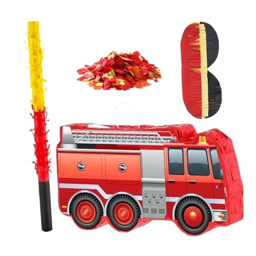 WESIEVYA Feuerwehr Party Pinata mit Stock Augenbinde und Konfetti Karton Feuerwehrwagen für Kindergeburtstag Shower Feuerwehr Themenfeier Interaktives Zuckerspaß Deko WESIEVYA Feuerwehr Party Pinata mit Stock Augenbinde und Konfetti Karton Feuerwehrwagen für Kindergeburtstag Shower Feuerwehr Themenfeier Interaktives Zuckerspaß Deko von WESIEVYA