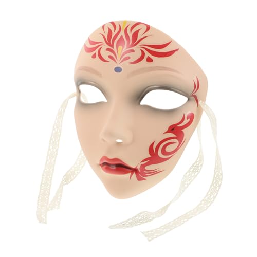 WESIEVYA Handbemalte Maskenmaske: Karnevalsparty-cosplay-accessoire – Wunderschöne Vollgesichtsmaske Aus Kunststoff – Halloween-party-cosplay-requisite Für Frauen WESIEVYA Handbemalte Maskenmaske: Karnevalsparty-cosplay-accessoire – Wunderschöne Vollgesichtsmaske Aus Kunststoff – Halloween-party-cosplay-requisite Für Frauen von WESIEVYA