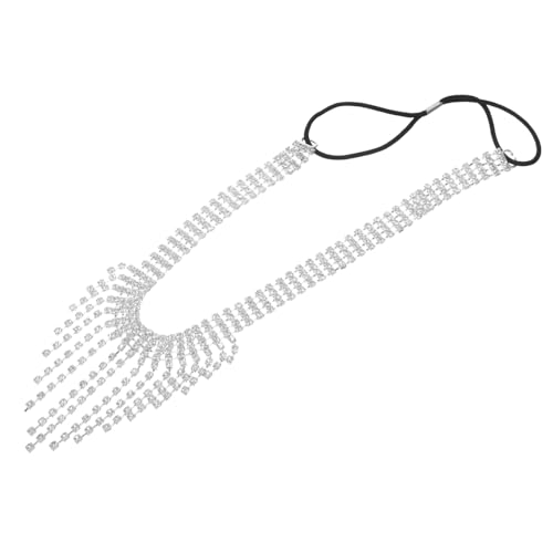 WESIEVYA Kette Maske mit Funkelnden Strasssteinen Damen Masquerade Maske für Halloween Rave Karneval Bühnenauftritte Elegantes Schmuck Accessoire mit Einzigartigem Design von WESIEVYA