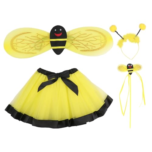 WESIEVYA Kostü Bienenflügel Outfit Mit Netzrock Für Partys Und Fasching 4 Teiliges Set Für Mottopartys Und Cosplay Ideales Performance Kostü Für ädchen WESIEVYA Kostü Bienenflügel Outfit Mit Netzrock Für Partys Und Fasching 4 Teiliges Set Für Mottopartys Und Cosplay Ideales Performance Kostü Für ädchen von WESIEVYA