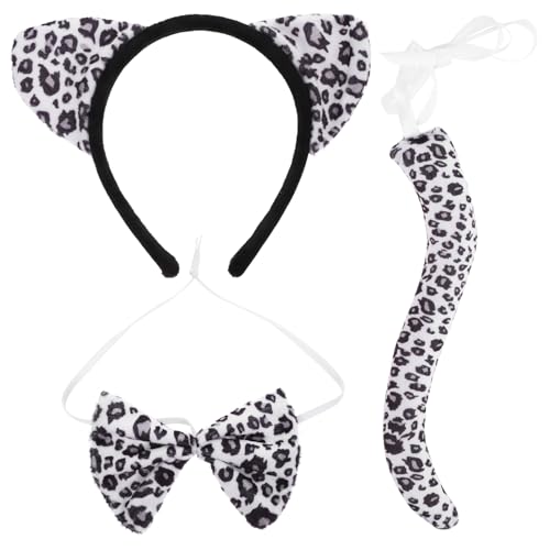WESIEVYA Stirnband Mit Schneeleopardenohren Leopard-muster-accessoire Tier-cosplay-zubehör Party-stirnband Ohren-stirnband Accessoire Halloween-kostüm-teil von WESIEVYA