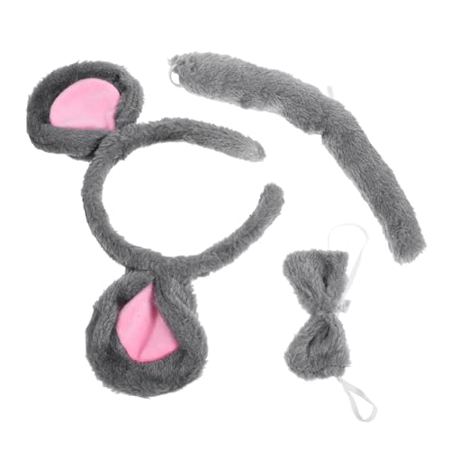 WESIEVYA Kuscheliges Stirnband Set mit Ohren und Schleife Weiches Tierkostüm Zubehör für Karneval Cosplay Halloween und Fotorequisiten für Damen von WESIEVYA