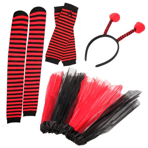 WESIEVYA Komplettes Marienkäfer-kostümset Kopfbedeckung Tutu-rock Und Armstulpen Für Cosplay Halloween WESIEVYA Komplettes Marienkäfer-kostümset Kopfbedeckung Tutu-rock Und Armstulpen Für Cosplay Halloween von WESIEVYA