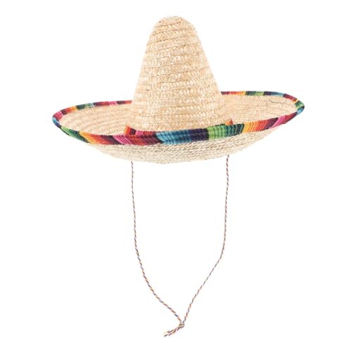 WESIEVYA Mexikanischer Hut Hüte Für Männer Kostüm Cinco De Mayo-dekorationen Mexikanischer Fiesta-hut Katzenkostüme Nur Für Katzen Sombrero-hüte Für Erwachsene Katzenhüte Khaki Stroh von WESIEVYA