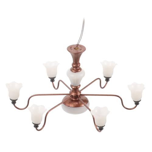 WESIEVYA Miniatur Deckenlampe Modell für Puppenhäuser Warmlicht Kronleuchter Mikro Szene Deko für Schlafzimmer Wohnzimmer Esszimmer Vielfältige Anwendung und Kreatives von WESIEVYA