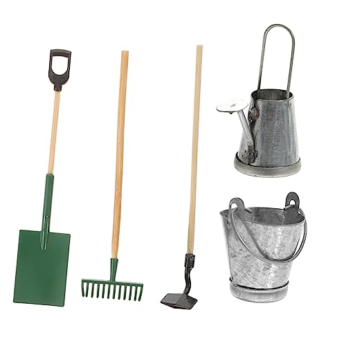 WESIEVYA Miniatur-gartengeräte-Set Für Puppenhäuser Aus Holz Und Metall Für Miniatur- -Dekoration Werkzeug-Set von WESIEVYA