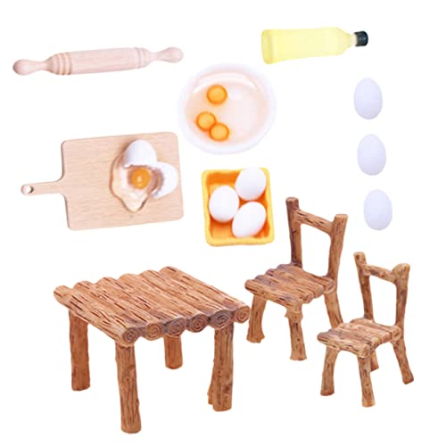 WESIEVYA Miniaturhaus-dekorationszubehör-Set Mini-esstisch Und Stühle Backrequisiten Für Das Puppenhaus Von Jungen Und Mädchen von WESIEVYA