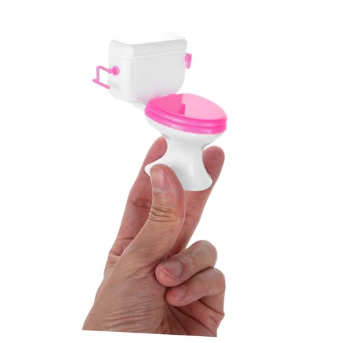 WESIEVYA Miniatur Puppentoilette Weiß Kompakte Leichtes Puppenhaus Badezimmerdekor Kreatives für Miniatur Hauszubehör von WESIEVYA