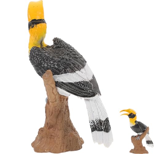 WESIEVYA Simulierte Nashornvogel-Figur Künstliches Vogelmodell Kleine Vogeldekoration Exquisites Schreibtischornament Garten Und Wohnzimmerschmuck von WESIEVYA