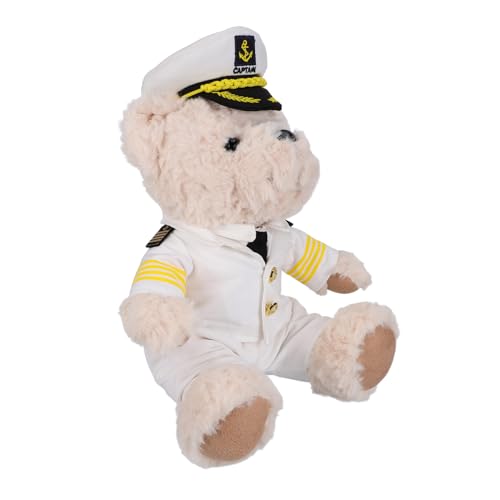 WESIEVYA Niedlicher Kapitän Bär Plüsch Weiches Kuscheltier Dekoratives Stofftier Für Festliche Party Deko Und Einschlafen Kuscheltier Mädchen Geschenk von WESIEVYA