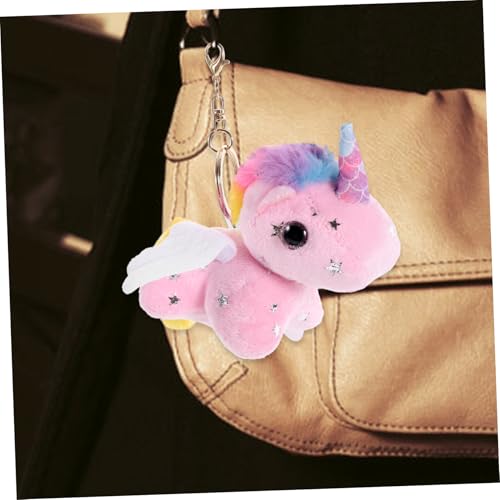 WESIEVYA Plüsch Einhorn Schlüsselanhänger Kuscheltier Anhänger mit Schwanzwedel Funktion Bunter Plüschbehang für Rucksack und Tasche Geeignet für Männer und Frauen Langlebiges von WESIEVYA