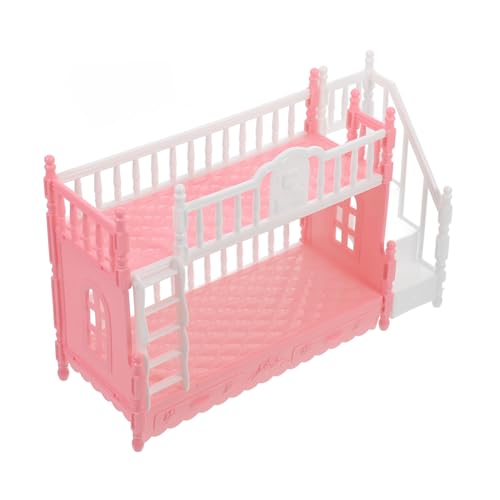 WESIEVYA Puppenbettmöbel Minibett Modell Miniaturmöbel Ornament Puppenhaus Etagenbett Spielzeug Minihaus Etagenbett Puppe Minibett Etagenbett Ornament Minihausmöbel Mini Etagenbett von WESIEVYA
