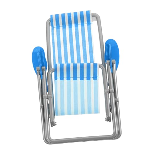 WESIEVYA Mini-strandliegestuhl Aus Kunststoff Und Stoff Simuliertes Miniatur-strandstuhlmodell Faltbar Und Leicht Für Mini Dekoration von WESIEVYA