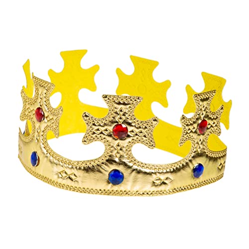 WESIEVYA Retro Königskrone für Goldene Prinzenkrone mit Glitzersteinen Kostümzubehör für Geburtstagsfeiern Halloween und Fotoshootings WESIEVYA Retro Königskrone für Goldene Prinzenkrone mit Glitzersteinen Kostümzubehör für Geburtstagsfeiern Halloween und Fotoshootings von WESIEVYA