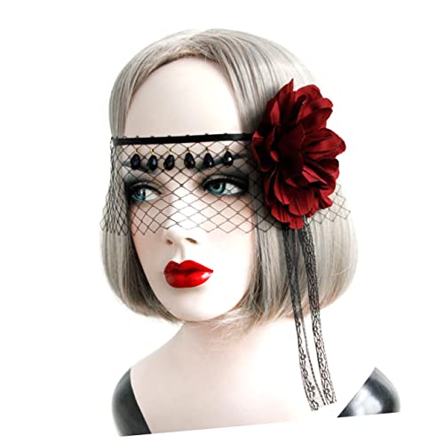 WESIEVYA Halloween-kostüme Zubehör Schleier Und Handschuhe Halbgesichtsmaske Für Maskerade Hochzeit Kopfbedeckung Party Maske von WESIEVYA