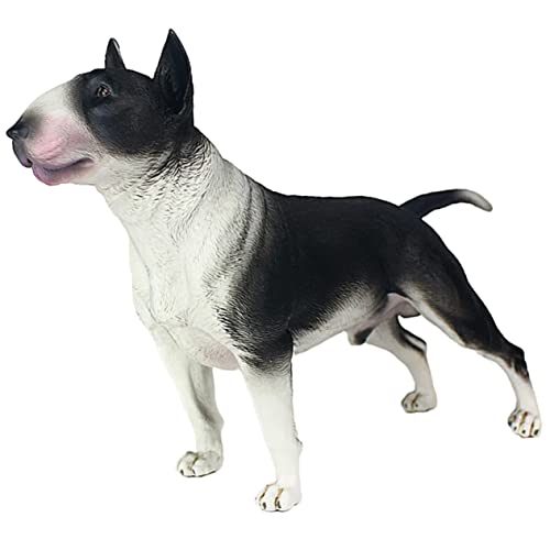 WESIEVYA Bullterrier-hundefigur Spielzeug Für Hunde Robustes Hundespielzeug Stehendes Hundeornament Kunststoff Hundemodell Für Dekoration von WESIEVYA