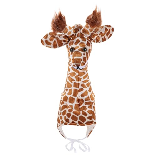 WESIEVYA Giraffen-anziehmütze Tiermütze Für Jungen Und Mädchen Performance-kappe Giraffen-artikel Dehnbarer Stoff Für Kostümspiele von WESIEVYA