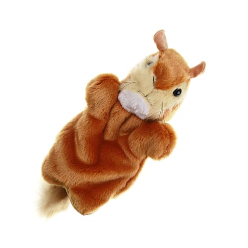 WESIEVYA Weiche Braune Plüsch Handpuppe Eichhörnchen Tier Handpuppe zum Rollenspiel Interaktives Lernspielzeug für Geeignet für Schule Kindergarten Eltern Junge Mädchen Aktivitäten von WESIEVYA