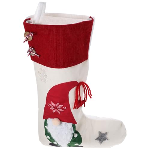 WESIEVYA Weihnachtsdekoration Gesichtslose Puppe Weihnachtsstrumpf Anhänger Weihnachtsmann Weihnachtsgeschenktüte Für Kinder (3Er Set Nordische Socken – Gestreifter Roter Hut Stil) von WESIEVYA