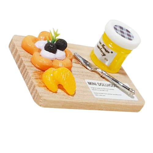 WESIEVYA 1:12 Puppenhaus Zubehör Erdbeere Heidelbeere Dessert Spielzeug Modell Miniatur Creme Obst Dessert Decor von WESIEVYA