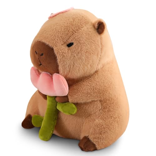 WESOPAN Capybara Plüschtier, Niedliche Capybara Kuscheltier Capybara Plushies Puppen Super Weiche Gefüllte Spielzeug Plüsch für Home Deko Kinder Geschenke (30cm Rose) von WESOPAN