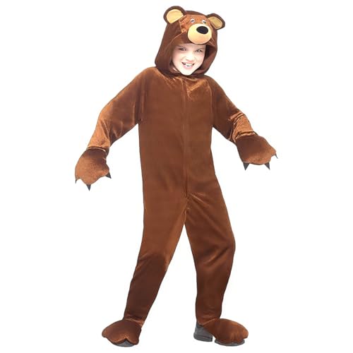 WESOPAN Schlafanzug für Kinder, Einteiler, Plüsch-Tier-Nachtwäsche für Jungen und Mädchen, perfekt für Halloween, Cosplay, Weihnachts-Outfit (Braunbär, Größe S/Körpergröße 100-110 cm/39-43) WESOPAN Schlafanzug für Kinder, Einteiler, Plüsch-Tier-Nachtwäsche für Jungen und Mädchen, perfekt für Halloween, Cosplay, Weihnachts-Outfit (Braunbär, Größe S/Körpergröße 100-110 cm/39-43) von WESOPAN