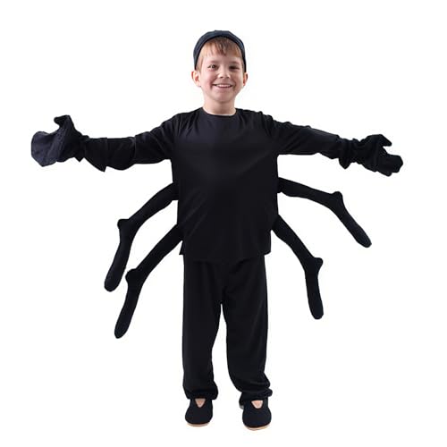 WESOPAN Schlafanzug für Kinder, Einteiler, Plüsch-Tier-Nachtwäsche für Jungen und Mädchen, perfekt für Halloween, Cosplay und Weihnachts-Outfit (Spider/zweiteiliger Anzug, Größe S/90-100 cm/35-39) WESOPAN Schlafanzug für Kinder, Einteiler, Plüsch-Tier-Nachtwäsche für Jungen und Mädchen, perfekt für Halloween, Cosplay und Weihnachts-Outfit (Spider/zweiteiliger Anzug, Größe S/90-100 cm/35-39) von WESOPAN
