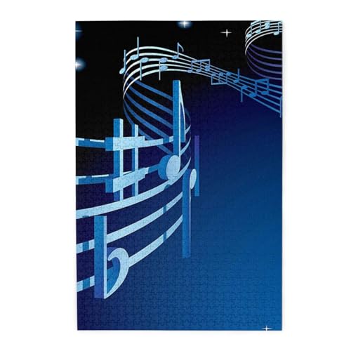 Blaue Musik, buntes Holzpuzzle – herausforderndes Bilder-Puzzle-Spiel für Erwachsene und Puzzle-Enthusiasten – 1000-teiliges interaktives Puzzle von WESTCH