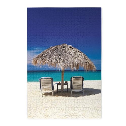 Jamaica Beach Buntes Holzpuzzle – herausforderndes Bilderpuzzle-Spiel für Erwachsene und Puzzle-Enthusiasten – 1000 Teile interaktives Puzzle von WESTCH